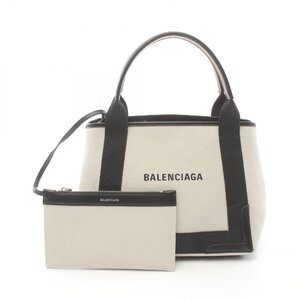 バレンシアガ NAVY CABAS S ネイビーカバ ブランドオフ BALENCIAGA キャンバス トートバッグ キャンバス/レザー 中古 レディース