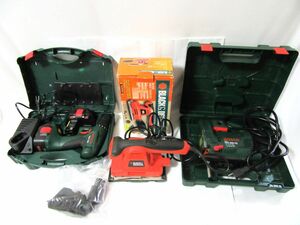 管0546 【動作品】電動工具まとめ BLACK&DECKER オービタルサンダー KA197E BOSCH ボッシュ ジグソー PST650PE PSR 1200/B ドリル