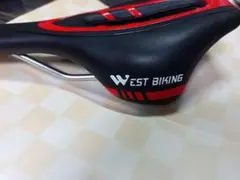 WEST BIKING サドル 黒と赤 エルゴノミックデザイン