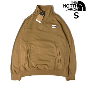 1円～!売切!【正規新品】THE NORTH FACE◆HERITAGE PATCH 1/4-ZIP トレーナー US限定 ロゴパッチ ロゴ刺繍 裏起毛(S)茶 181130-B-10