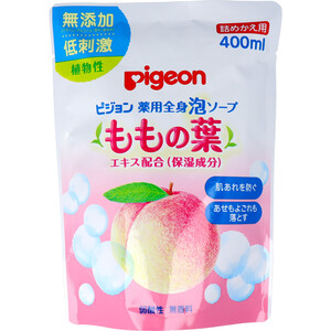 【まとめ買う】ピジョン 薬用全身泡ソープ ももの葉 詰替用 400mL×10個セット