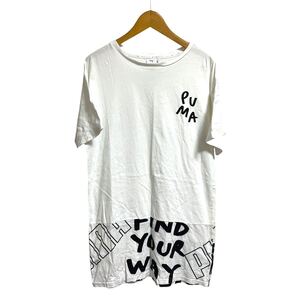 ※I PUMA×SHANTELL MARTIN コラボTシャツ ロング丈 ワンピース ホワイト プリント 表記S レディースM〜L相当