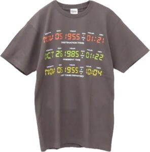 Back to the future バックトゥザフューチャー Tシャツ Lサイズ グレー タイムサーキット 時計