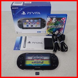 動作品 PSVITA プレイステーション・ヴィータ 本体 PCH-2000 箱説付 + 専用メモリーカード 8GB + ソフト ダンガンロンパ 1・2 Reload【10