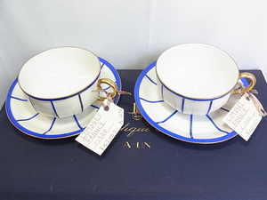 LIMOGES FRANCアンテ－ク品リモ－ジュ：フラン製C1920～年代：カップ&ソサ－２客箱入り：※現状出品です洗浄しておりません※現状出品です