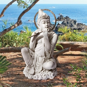 平等院 雲中供養菩薩像(笛を吹く天女)庭園(ガーデン)像彫像、彫刻置物/ガーデニング 庭園 お庭 作庭（輸入品