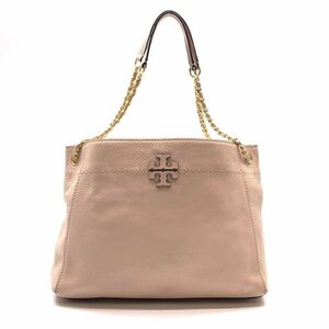 Tory Burch トリーバーチ トートバッグ ショルダーバッグ 肩掛け ピンクベージュ チェーンショルダー レザー レディース 管理RY24003430