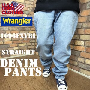 PD1-060【USA限定 Wrangler PREMIUM QUALITY】良フェード 色落ち◎ストレートデニム【W36 92センチ】【モデル175cm】アイスブルー