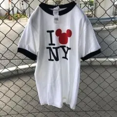 I LOVE NY Disney ディズニー ミッキーマウス リンガーネックT