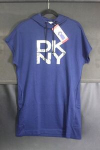 DKNY SPORT ダナキャラン レディース 半袖ワンピース ネイビー サイズM ビッグロゴ/チュニック 36143★送料600円★