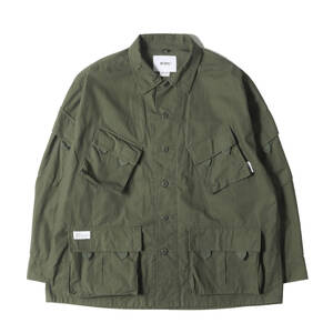 WTAPS ダブルタップス ジャケット サイズ:L / 21AW リップストップ モジュラー ミリタリー シャツジャケット (MODULAR / LS)