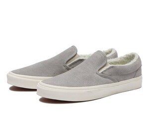 ヴァンズ 28.5cm クラシック スリッポン グレー VANS CLASSIC SLIP ON スエード メンズ スニーカー ボア シェルパ 天然皮革 バンズ