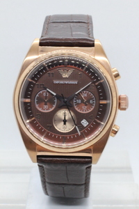 【EMPORIO ARMANI】AR-0371 CHRONOGRAPH 50M SOLID STAINLESS STEEL 中古品時計 電池交換済み 24.6.2 