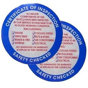 SAFETY CHECKED Sticker アメリカ整備用ステッカー ブルー 2枚セット