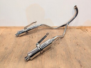 実働外し モンキー 5L ツイン マフラー フルエキ サイレンサー 左右 2本出し キャブ車 社外 カスタム ホンダ ゴリラ シャリー ダックス