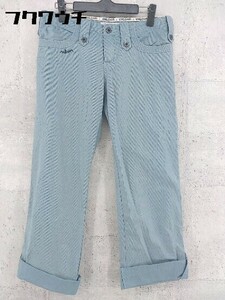 ◇ VOLCOM ボルコム ストライプ 七分丈 サブリナ パンツ 1 ブルー系 * 1002798410428