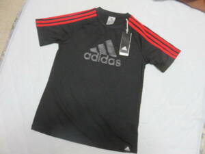 adidas climalite ジュニア半袖シャツ 150 BK 新品 ☆特別価格★。