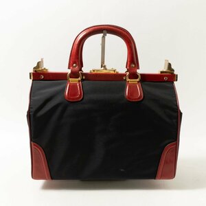 【1円スタート】LONGCHAMP ロンシャン ボストンバッグ ブラック 黒 レッド 赤 ゴールド レザー ナイロン フランス製 ヴィンテージ bag 鞄