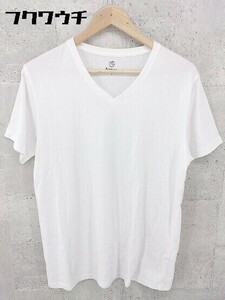 ◇ NAVY ネイビー 半袖 Vネック Tシャツ カットソー サイズL ホワイト メンズ