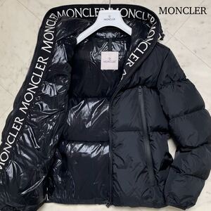 極美品/Lサイズ★ MONCLER モンクレール MONTCLA モンクラー ダウンジャケット 極暖 肉厚 ブルゾン ロゴ刺繍 高級感◎ ブラック 黒 メンズ