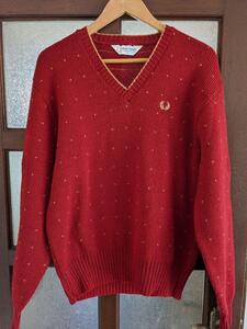 80s FRED PERRY ヴィンテージ ニット セーター 英国 イギリス フレッドペリー ウール ニット 初期 アーカイブ 90s 50s 60s USA製 アメリカ