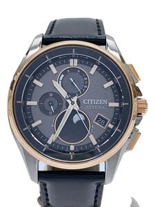 CITIZEN◆ソーラー腕時計/アナログ/レザー/GRY/BLK/H874-005HK04