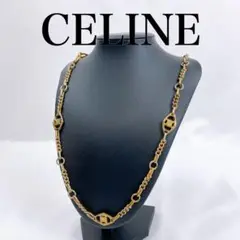 CELINE セリーヌ ヴィンテージ トリオンフ チェーン ネックレス ゴールド