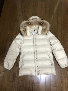 MONCLER ファーダウンコート　国内正規品　サイズ00 オフホワイトベージュ