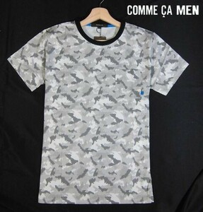 G水07071新品▼ コムサメン カモフラ柄 半袖カットソー 【 M 】 半袖Tシャツ COMME CA MEN クルーネック Tシャツ グレー系