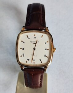 稼働品 ロンジン メンズ腕時計 アイボリーローマ数字文字盤 新品電池 4329 LONGINES