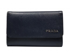 プラダ ６連 キーケース サフィアーノ ２M００２５ 濃紺 メンズ レディース ロゴ PRADA 型押し レザー