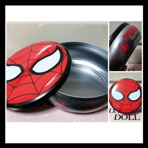 スパイダーマン 缶 小物入れ 空き缶 アメコミ