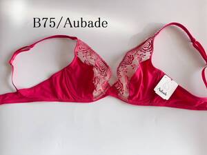 B75☆Aubade オーバドゥ FLEUR DE PASSION　フランス高級下着　トライアングルブラ　ピンク