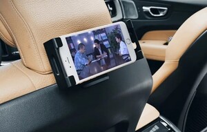 ボルボ専用★リヤシートタブレットスマホホルダー★XC60 V60 V90 S60 XC90用シートバックレスト固定クリップ取付かんたんvolvo