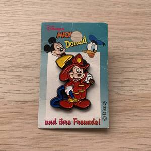 MICKEY&Donald 消防士ミッキー ピンバッジ ディズニー★美品