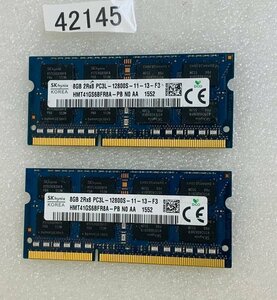 SK HYNIX PC3L-12800S 8GB 2枚組 1セット 16GB DDR3 ノートパソコン用メモリ 204ピン ECC無し DDR3L-1600 8GB 2枚で 16GB DD