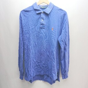 ◇ POLO RALPH LAUREN ポロ ラルフローレン 長袖 ポロシャツ サイズM ブルー メンズ E 1405140009217