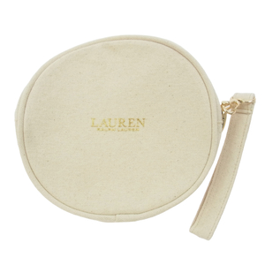 ローレンラルフローレン LAUREN RALPH LAUREN キャンバス ラウンド ポーチ【美品】【中古】