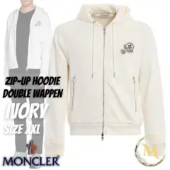 新品未使用・本物保証☆MONCLER ダブルワッペンパーカー XXL アイボリー