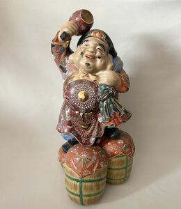 縁起物 九谷焼 大黒天 置物 七福神 古美術品 金彩 骨董品 アンティーク