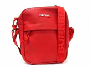 1円 ■新品同様■ Supreme シュプリーム レザー ショルダーバッグ クロスボディ 斜め掛けかばん メンズ レディース レッド系 BM0213