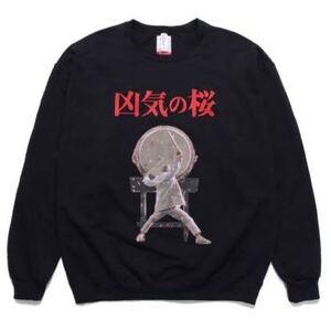 国内正規品 22SS WACKOMARIA ワコマリア 凶気の桜 クルーネック スウェット CREW NECK SWEAT SHIRT 天国東京 XL 窪塚 黒 ブラック black