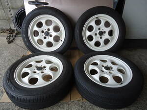 ME14 RA16 R50 R56 BMW ミニ 純正 アルミホイール 山有り タイヤ付き 175/65R15 ４本セット PCD100 ４穴 5.5J +45 ホワイトホイール 白