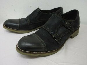 ｍ7472　KATHARINE HAMNETT LONDON　靴　レザーシューズ　スエード　黒　24.5　ビジネス　キャサリンハムネット