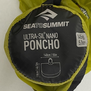 ko0721/10/62 SEA TO SUMMIT シートゥサミット Ultra-Sil Nano Poncho ポンチョ 145g 雨具 レインウエア カッパ 1円～ 1スタ 1円スタート