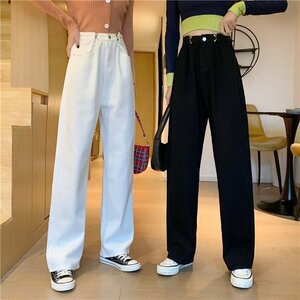 カジュアル ワイドパンツ ロングパンツ ジーンズ チノパンツ XL ピンク