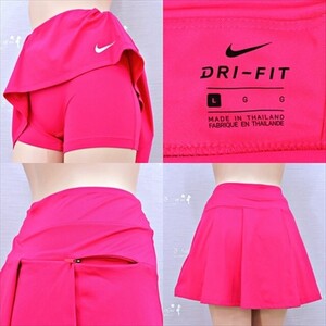 PE4-B45☆//Lサイズ♪NIKEナイキ♪DRI-FIT*濃厚カラー*ロゴプリント*スパッツ一体型スコート※一番安価な送料はゆうパケットなら250円