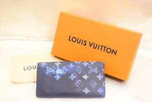 E632-44★希少★ルイ・ヴィトン LOUIS VUITTON 長財布 M80465 モノグラム・ウォーターカラー ブルー 青 BLEU