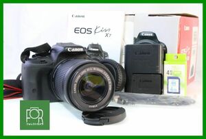 【動作保証・点検済】良品■到着後即使える■Canon EOS KISS 7+18-55mm IS STM■バッテリー・チャージャー・4GB SDカード・箱付き■AN2366