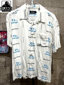 エクストララージ 半袖 レーヨン オープンカラーシャツ S メンズ XLARGE ロゴ